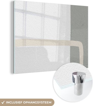 MuchoWow® Glasschilderij 120x90 cm - Schilderij acrylglas - Abstract - Minimalisme - Design - Foto op glas - Schilderijen