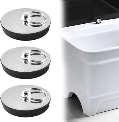 Dailygoods- Afvoerstop Universeel - Set van 3 - Rubber - Voor Keukenspoelbakken/Badkuipen - Ø 41-40 mm - Effectieve Afdichting - Afvoerplug