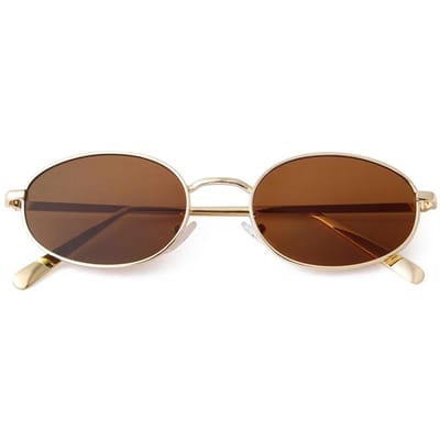 Trendy Retro Metalen Ovalen Zonnebril voor Dames Heren Jaren 90 Vintage Mode Ronde Zonnebril Klassieke Groene Tinten S9535 as picture