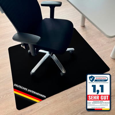 FLOORDIREKT Vloerbeschermingsmat Voor Harde Vloeren - Gekleurde Onderlegger voor Bureaustoelen - Bureaustoelmat - Stoelonderlaag - Polypropyleen - Dikte: 1,9 mm - Zwart - 75 x 120 cm