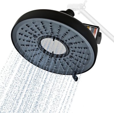 Dailygoody - Douchkop met Waterfilter - Hoge Druk Douchkop - 20cm Formaat - 18-Stage Waterfilter - Zwart Kleur - Verbetert Waterkwaliteit - Geschikt v...