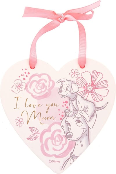 Disney - hart hanger - 101 Dalmatiërs "I LOVE YOU MUM" - 16 cm - Plaquette - Baby Gift - Baby kado - Doop - Baby shower - Kraam Cadeau