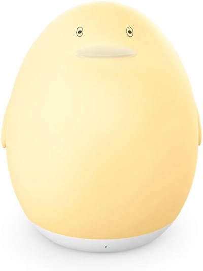 Penguin Nachtlampje voor Kinderen, Oplaadbare Baby Nachtlamp met 8 RGB Kleuren, Dimbaar en Draadloos Bedlampje met 1H Timer en Geheugenfunctie, Touch Control, USB Oplaadbaar, Wit