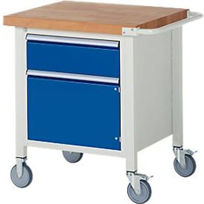Werkbank serie 8152, verrijdbaar, met schuiflade, B 750 x D 700 x H 880 mm