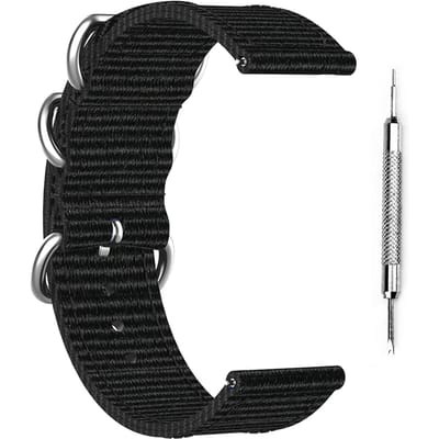 Bracelets compatibles avec la montre intelligente Suunto 7, bracelet de remplacement en toile pour hommes et femmes noir