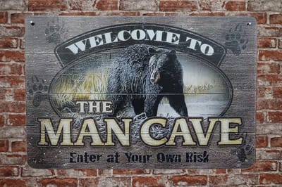Wandbord - Welcome to the mancave - Metalen wandbord - Mancave - Mancave decoratie - Retro - Metal sign - Bar decoratie - Tekstborden - Wandborden - 20 x 30cm
