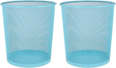 Gerimport Kantoor prullenbak/papiermand - 2x - 9 liter - blauw - Papier afvalbakken