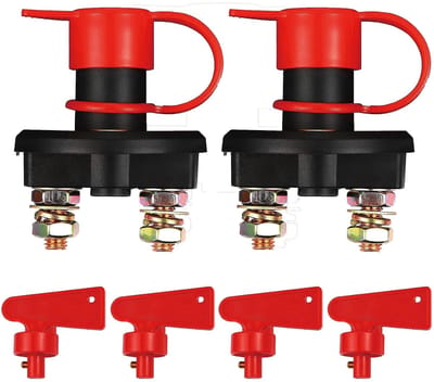 2 Stuks Accu Scheidingsschakelaar - DC 12V 24V Batterij Hoofdisolator voor Marine, Auto, RV, ATV, Vrachtwagen
