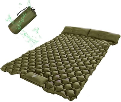 Dubbele Slaapmat - Luchtbed Kamperen - Buiten slapen - Ingebouwde Voetpomp - 206 x 120 cm - Blauw