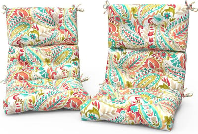 High Back Garden Chair Cushions, Tufted Rocking Chair Cushions, Adirondack Cushions for Garden Porch Home Office Chair 44x22x4 Inches 2 Pcs Lovely Paisley