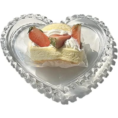 Ins Hoge Uitstraling Niveau Taartstandaard Hart Glas Fruitschaal Huis Ontbijt Voedselbord Tafeldecoratie Dessert Dienblad white