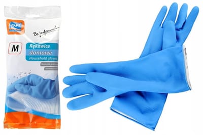 RAVI - Huishoudelijke Beschermende Handschoenen - Maat M - Natuurlatex - Blauw
