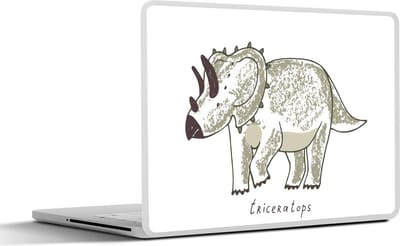 Laptop sticker - 15.6 inch - Kinderkamer - Triceratops - Dinosaurus - Jongens - Meiden - Kids - 36x27,5cm - Laptopstickers - Laptop skin - Cover