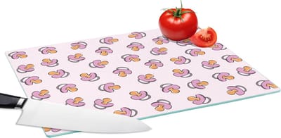 Glazen Snijplank - 39x28 - Speen - Patronen - Roze - Snijplanken Glas