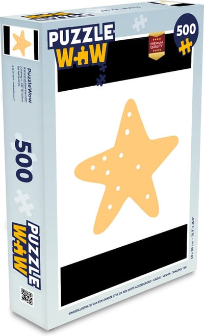 Puzzel Ster - Meisjes - Jongens - Oranje - Stippen - Kinderen - Legpuzzel - Puzzel 500 stukjes