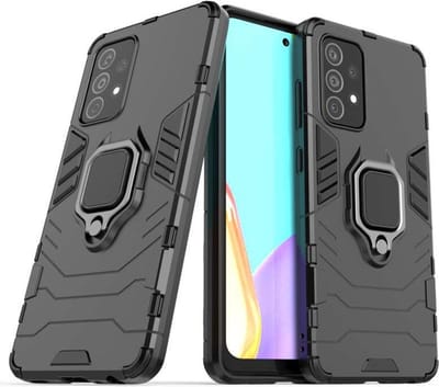 MobyDefend Hoesje - Geschikt voor Samsung Galaxy A52 / A52s - Dubbelgelaagde Pantsercase Met Standaard - Zwart