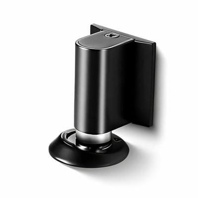 Deurstopper - Magnetisch metaal - met lijm en schroeven - Zwart - Anti-botsing