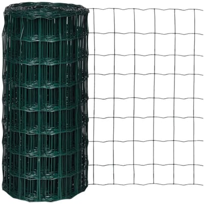 Hekwerk - Tuinafscheiding van PVC-gecoat Staal - Gaashekwerk voor Tuin & Dieren - 10 x 0,8 m - Maas 100x100 mm - Groen