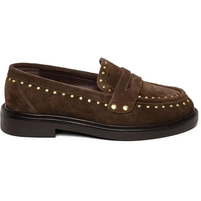 Steve Madden Harloe Flat Shoes Brown/gold Maat: 40 | Instappers Outlet | Dames | Bruin
