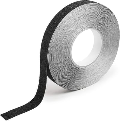 Antislip tape voor trappen zelfklevend 25mm breed - Zwart - Veiligheidstape extra grof - Rol 18,3 meter