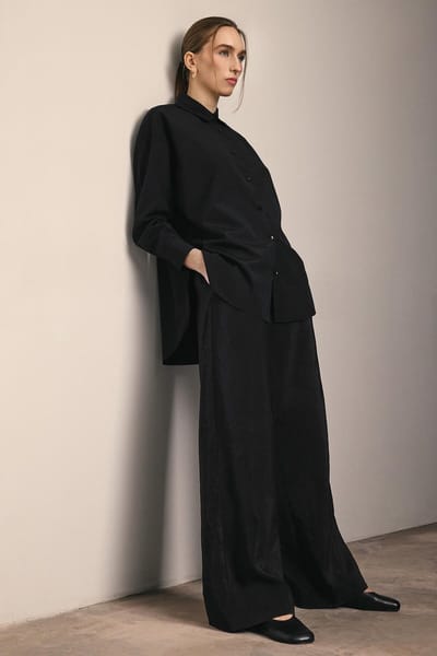 Touché Privé - Oversized poplin blouse - Zwart - Dames