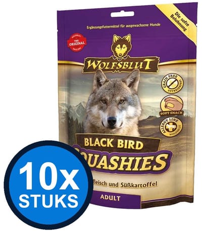 10x Wolfsblut - Squashies Black Bird Adult - Hondenvoer Droogvoer - 300 g