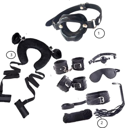 Erodit® Complete Bondage & Positionering Combi Set - Zwart - 9-delig - Positioneringsriem met Kussen - BDSM - Seksspeeltjes - Erotiek - Mannen - Vrouwen - Koppels