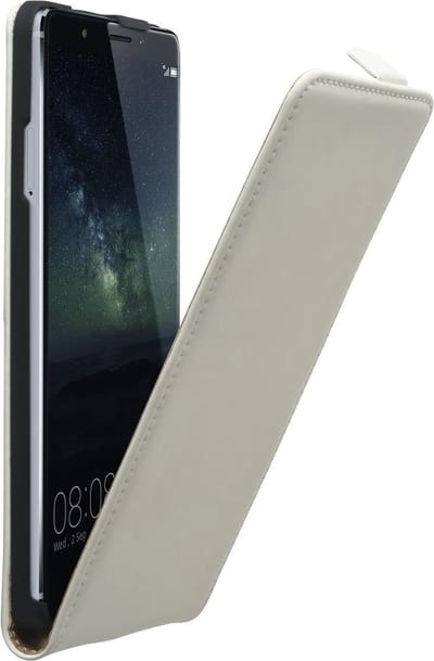 Wit lederen flip case Huawei Mate S cover hoesje