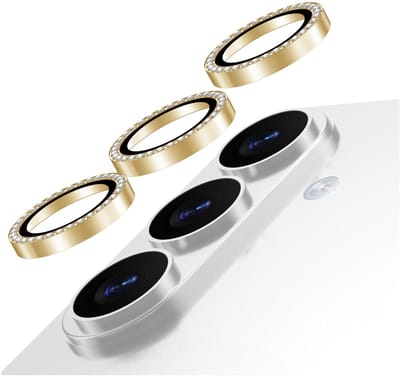 AVY Camera Lens Protector Rings | Geschikt voor Samsung Galaxy S26 | Camera Lens Protector Glas | Schokbestendig | Krasbestendig | met Applicator | Diamant Goud