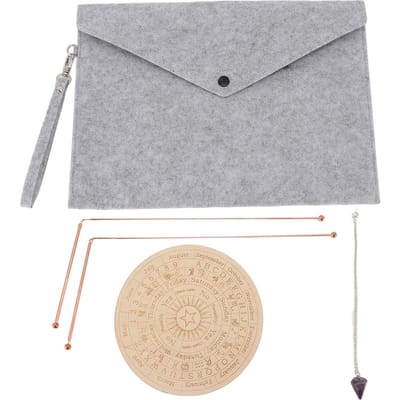 Kit de Baguettes de Sourcier Cuivre Baguette de Sourcier Pendentif Pendule Tapis de Divination pour Chasse aux Fantômes Eau