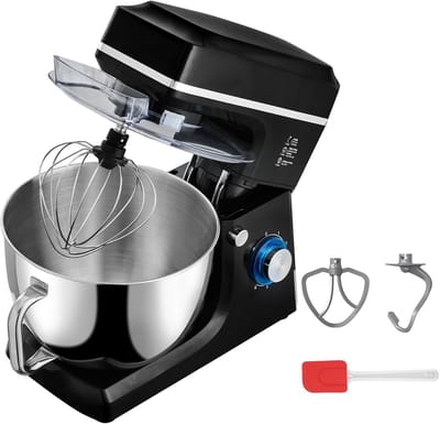 Keukenmachine, 8,3 QT Deegmixer, 1400 W, 6+P Snelheden, Keukenmachine met Kantelbare Kop en Roestvrijstalen Kom, Deeghaak, Garde, Platte Klopper, Schraper
