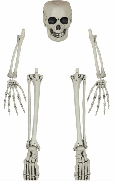 Fiestas Guirca Decoratie skelet/botten set - 5-delig - Horror/Halloween kerkhof thema - huis en tuin versiering