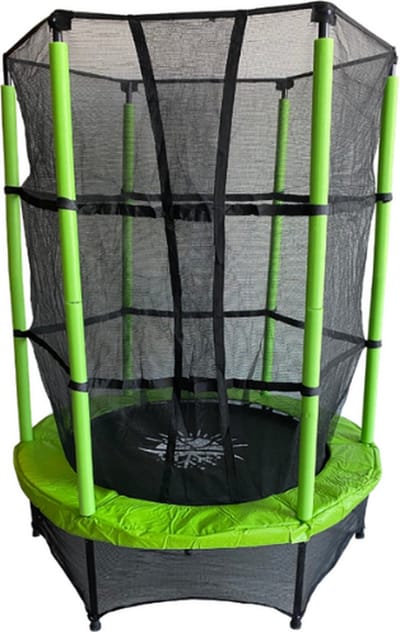 Rijoka Kinder Trampoline Met Veiligheidsnet - Ø140 x 180cm - Indoor & Outdoor Kindertrampoline - Speeltoestel