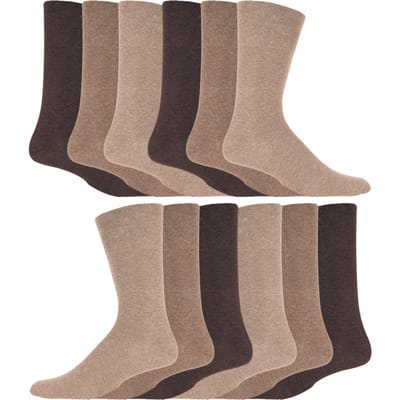 IOMI - 12 paar Gentle Grip Top Diabetische Sokken - Beige