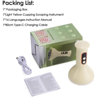 Elektrische Cupping Massager 9 Niveaus Draadloos Vacuüm Gua Sha Lichaamsskrabber Zuigmassage Apparaat Lichaams afslankende Massage beige