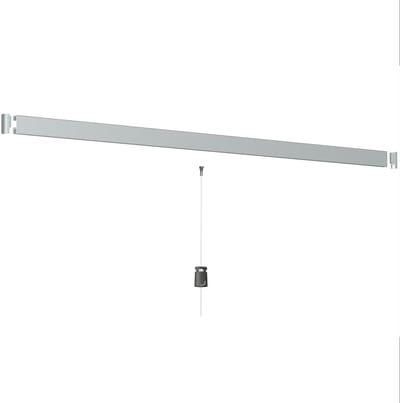 Artiteq Click Rail Schilderij Ophangsysteem 2 meter - Complete Set - Inclusief haken, draden en bevestigingsmaterialen - Aluminium geborsteld - 20 kg/m- Ophangsystemen en rails voor schilderijen, posters en foto's - Ophangen zonder boren