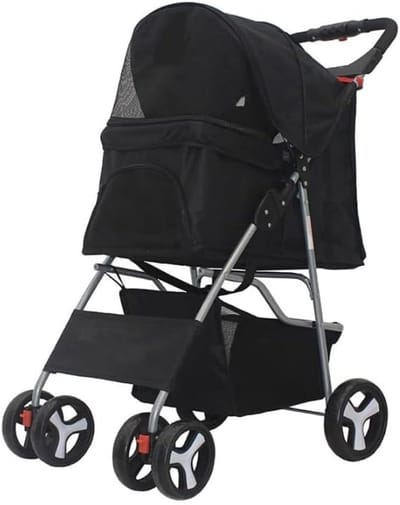 Huisdierbuggy Opvouwbaar - Reiswagen Honden - Veilig Vervoer - Met Opbergmand - 67x47x100 cm