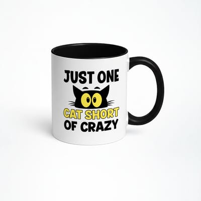 Just One Cat Short of Crazy Mok - Unieke Koffiemok voor Kattenliefhebbers