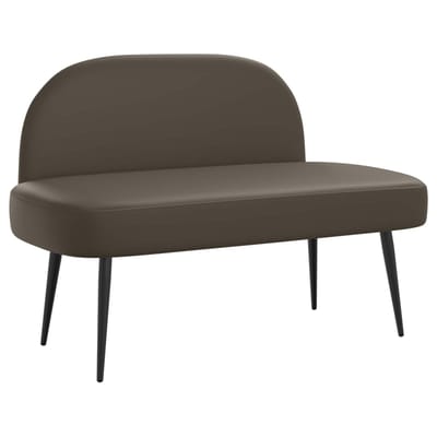 vidaXL - Gevuld - bankje - met - rugleuning - Grijs - 110 - x - 60 - x - 76 - cm - Kunstleer