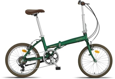 Pacto Twelve Vouwfiets Groen Shimano 6v Aluminium 20 inch Plooifiets Retro Design Folding Bike