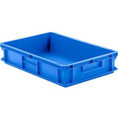 Stapelbak Eurobox serie EF 6120 - PP -L 600 x B 400 x H 120 mm - 23,3 l - gesloten wanden - open handgrepen - blauw