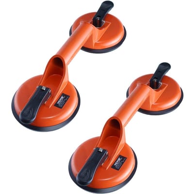 Ventouse en Verre, 4,7  Lot de 2 Capacité de Charge de 330 lbs, Ventouse à Vide avec Poignée en Aluminium, Outil Leveur à Ventouse Industriel Robuste pour