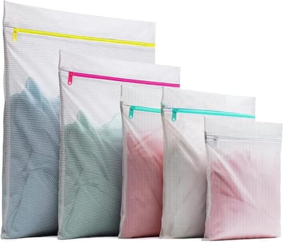 5 stuks wasnet voor wasmachine, waszak met ritssluiting, laundry bag voor gevoelige jassen, blouse, schoenen, beha, sokken, babykleding enz. (5 stuks)