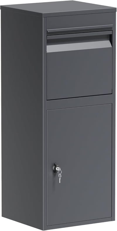 Pakketbox - Pakketbrievenbus - Thuisbezorging ontvangen - Slim inlegsysteem - 41x38x102cm - Grijs
