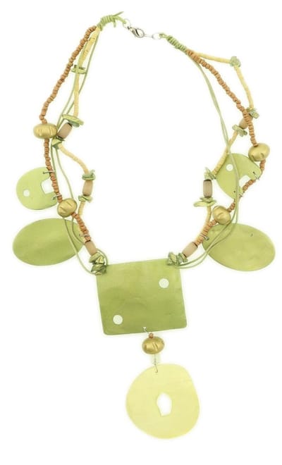 Behave® Dames Groene Schelpen Ketting - Nikkelvrij, 55 cm