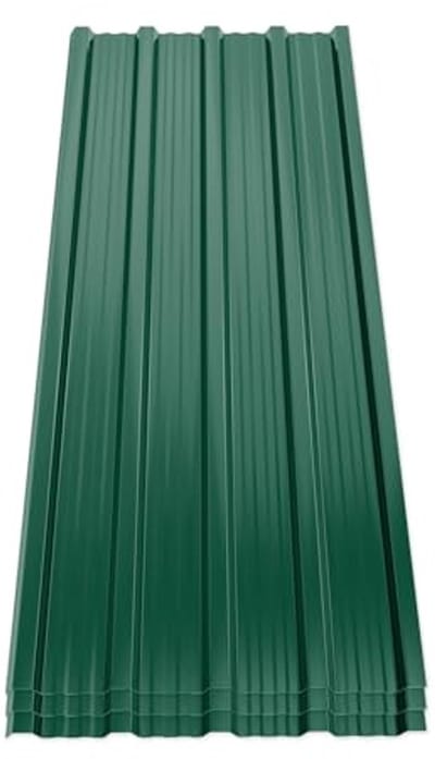 14 Stuks Geheldere Dakplaten voor Garage en Carport - Gegalvaniseerd Staal met Trapeziumvormige Groef, 7 m², Groen