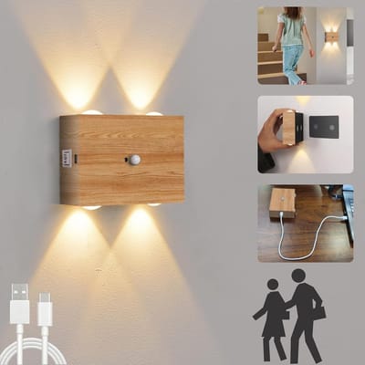 Wandverlichting met Bewegingsmelder - Draadloze Trapverlichting LED - Nachtlampje - Huislamp