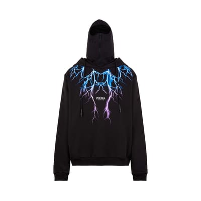 Lichtgewicht Herenhoodie Lightning Balaclava Hoodie Zwart/blauw/paars