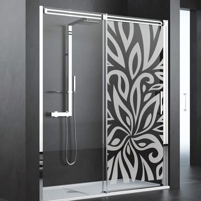 Privacy raamfolie - BLOEMENMOTIE - Zelfklevende raamfolie voor ramen en douchedeuren - 125x45cm