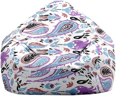 Zitzakhoes - Luie bankhoes - Opbergen en relaxen - Machinewasbaar materiaal - 70x80cm - Paars wit